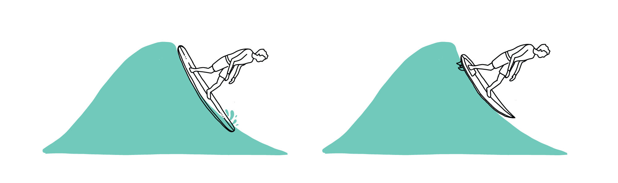 illustration Nose Dive Rocker Surfboard