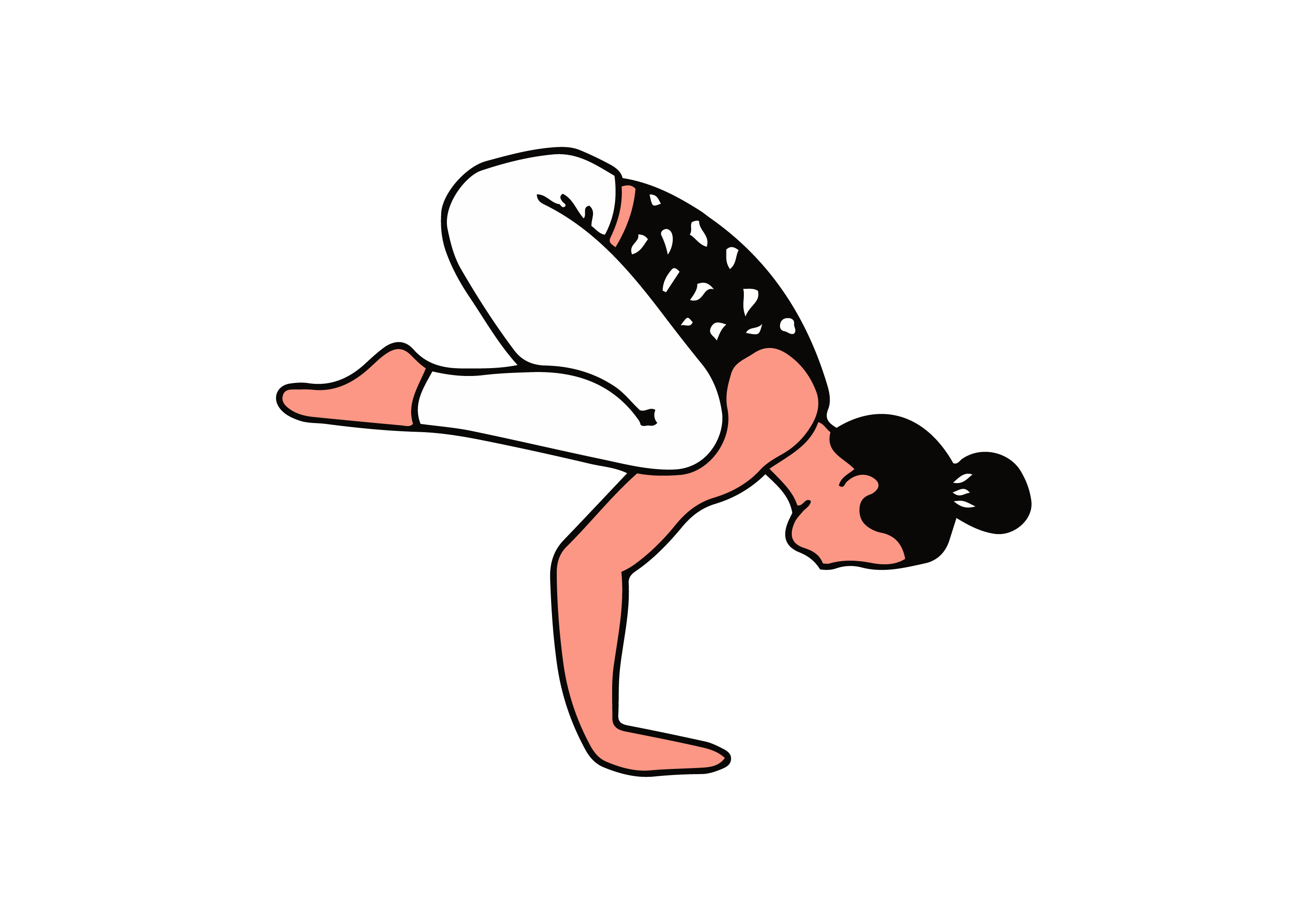 Illustration Yoga for Surfing Crow Pose