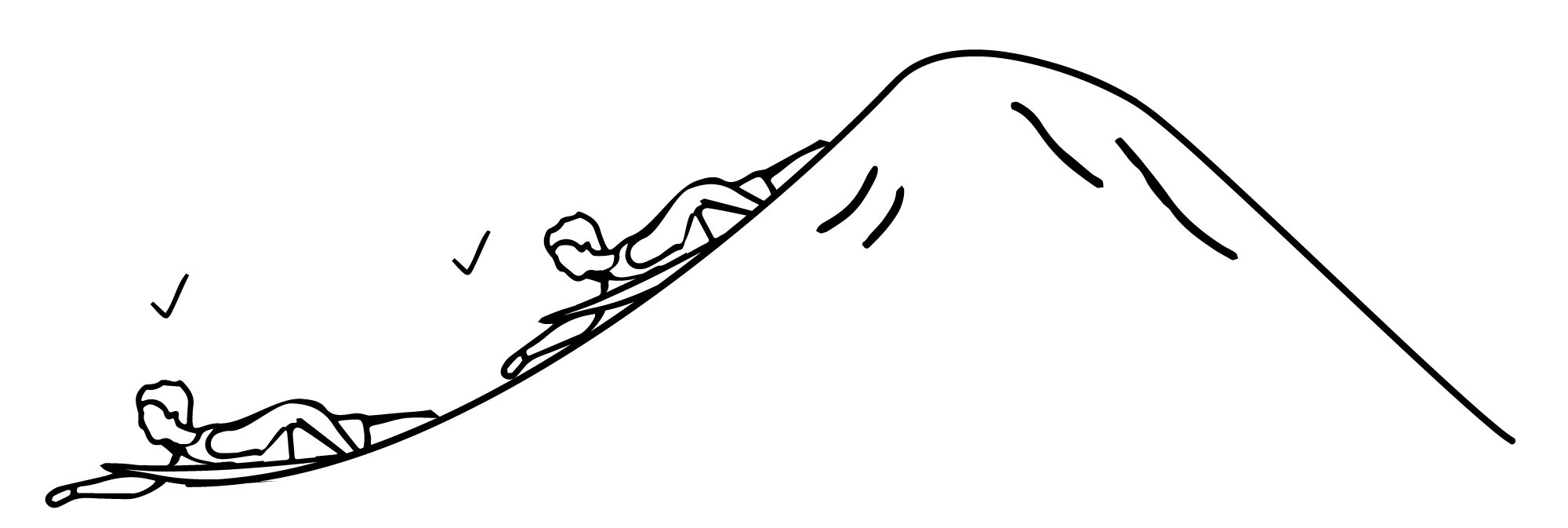 Illustration Right Position on a Wave